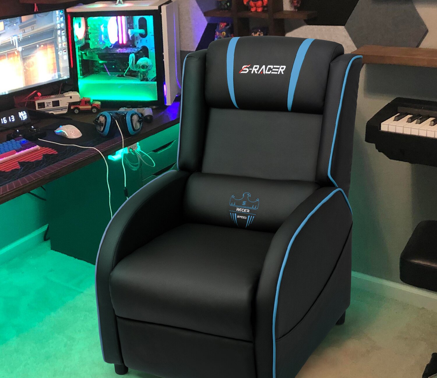 【Furniture】Faux Leather Reclining Massage Chair