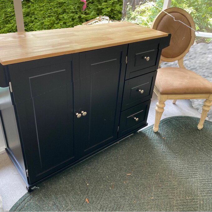 Kuhnhenn 53.5'' Wide Rolling Kitchen Cart with Solid Wood Top