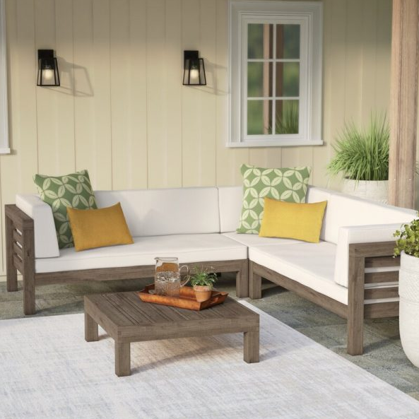 Seaham Solid Wood 5-Seat Group with Cushion