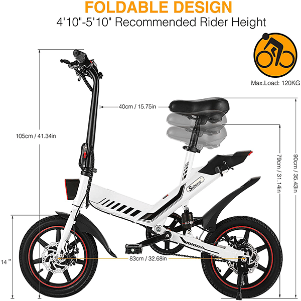 Electric Bike, Sailnovo Electric Bicycle with 18.6mph 28 Miles