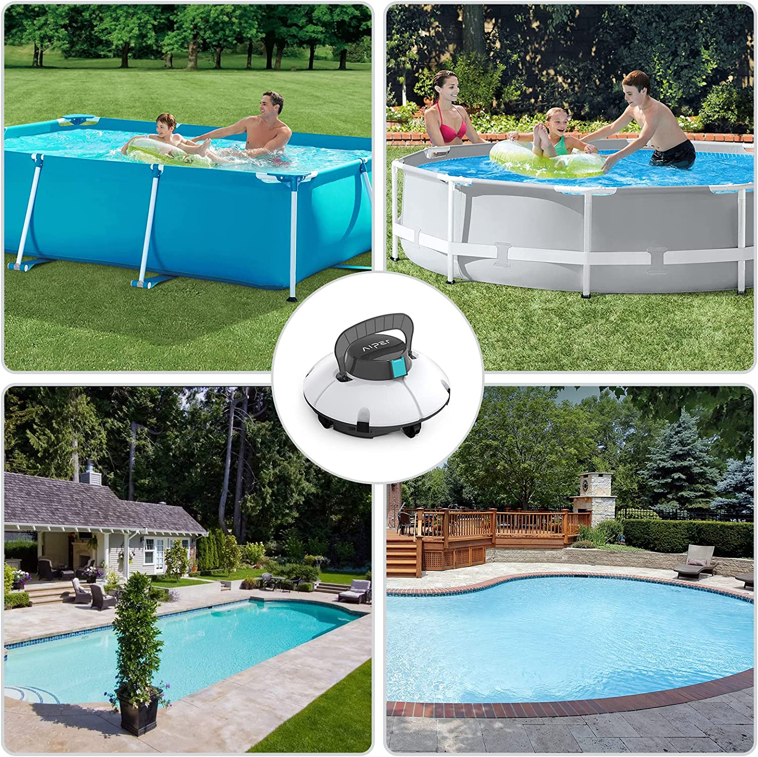 (2022 Upgrade) AIPER Cordless Robotic Pool Cleaner, Pool Vacuum with Dual-Drive Motors