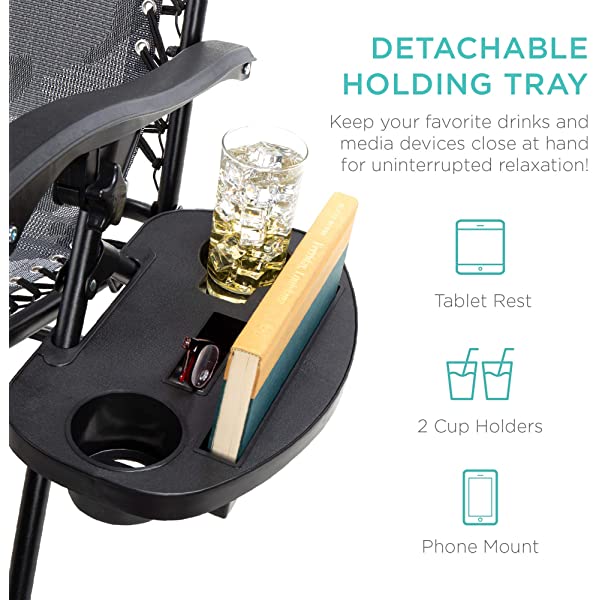 Best Choice Products Set of 2 Adjustable Steel Mesh Zero Gravity Lounge Chair Recliners w/Pillows and Cup Holder Trays - Burgundy