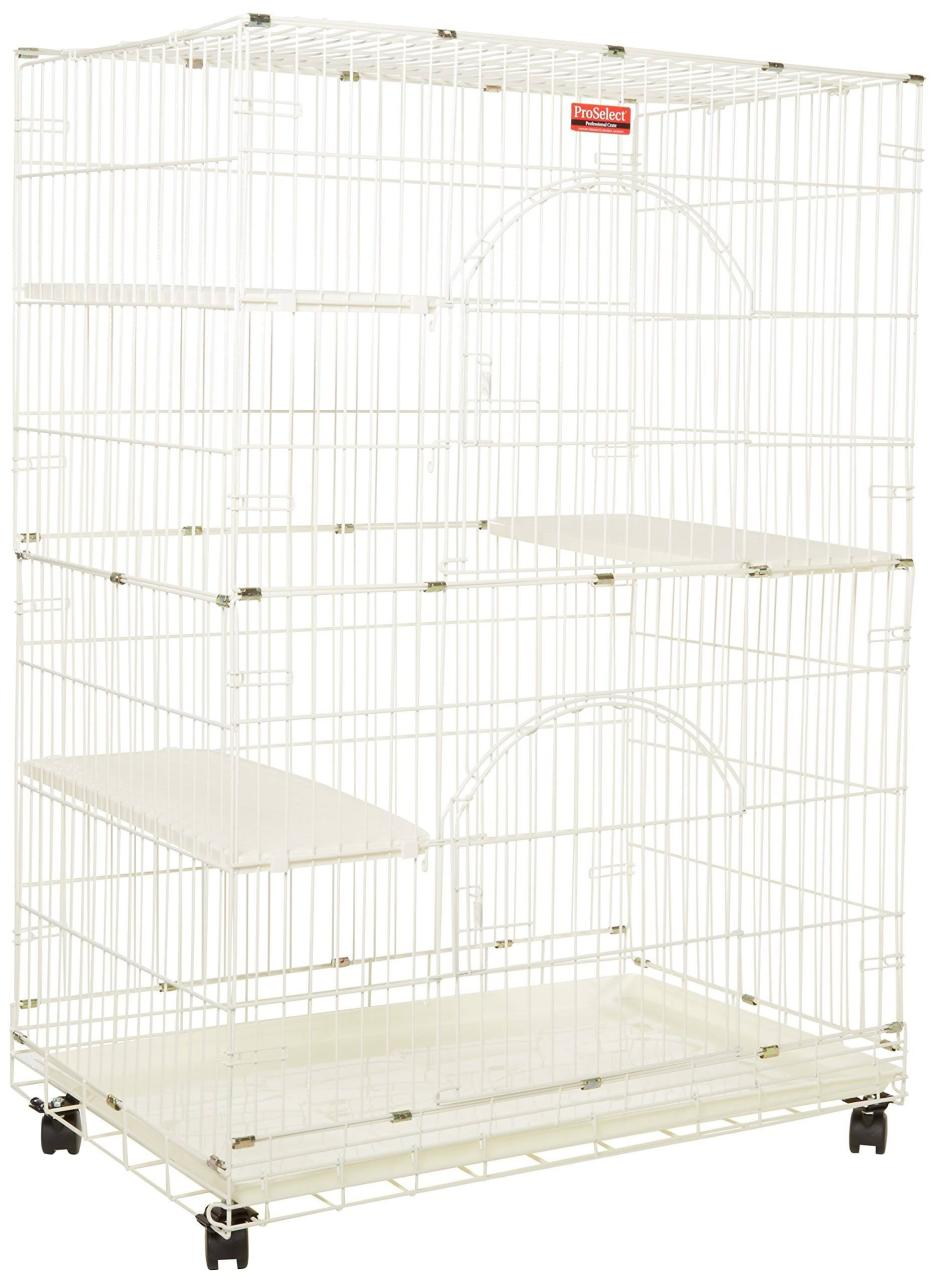 ProSelect Foldable Cat Cage 35.5Lx24Wx48 - Ivory