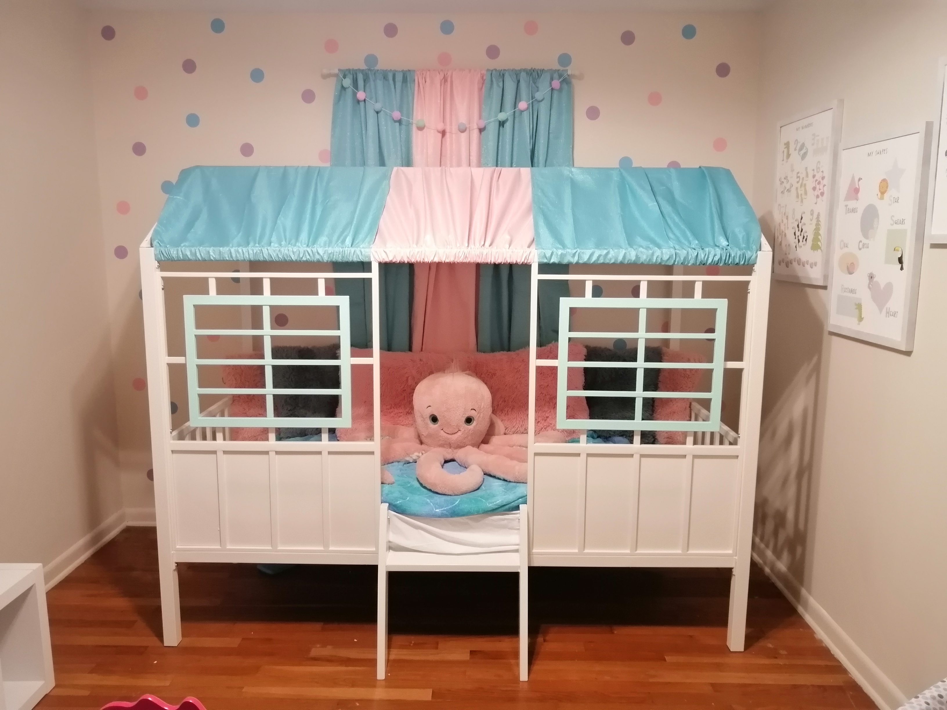 【Furniture】Rowan Valley Forest Loft Bed, Black/White, Twin