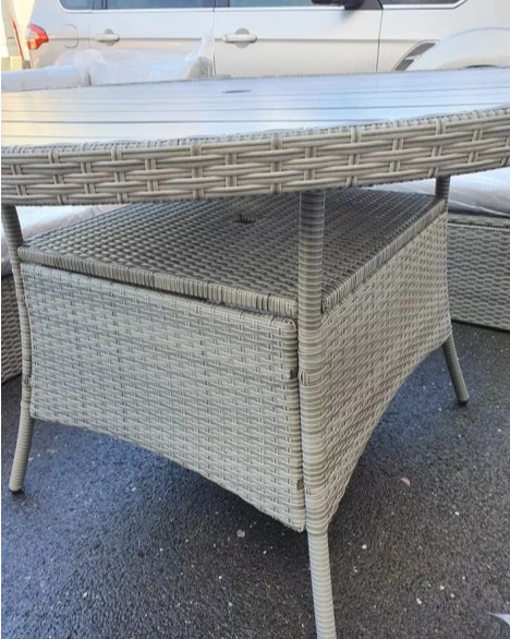 9 seater luxury set of garden furniture in grey rattan