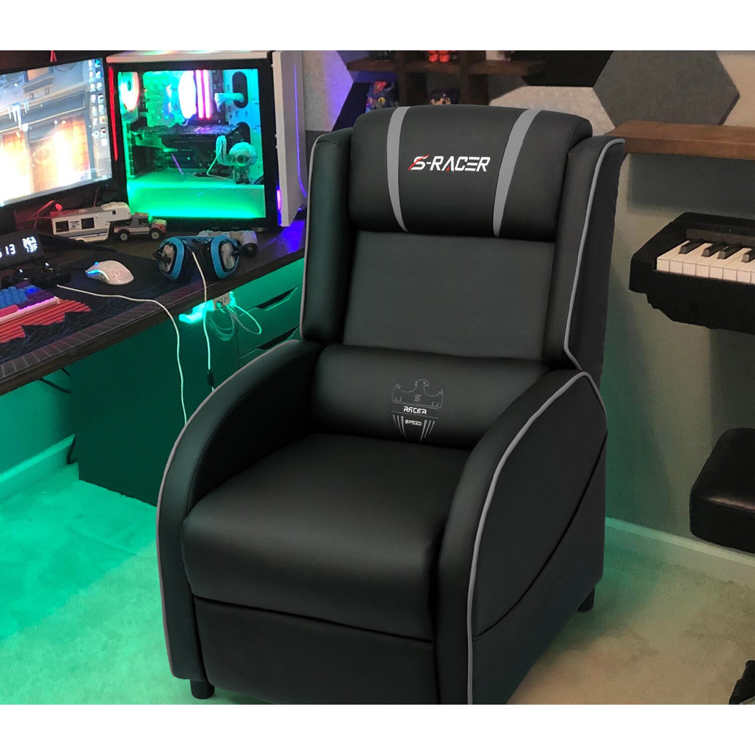 【Furniture】Faux Leather Reclining Massage Chair