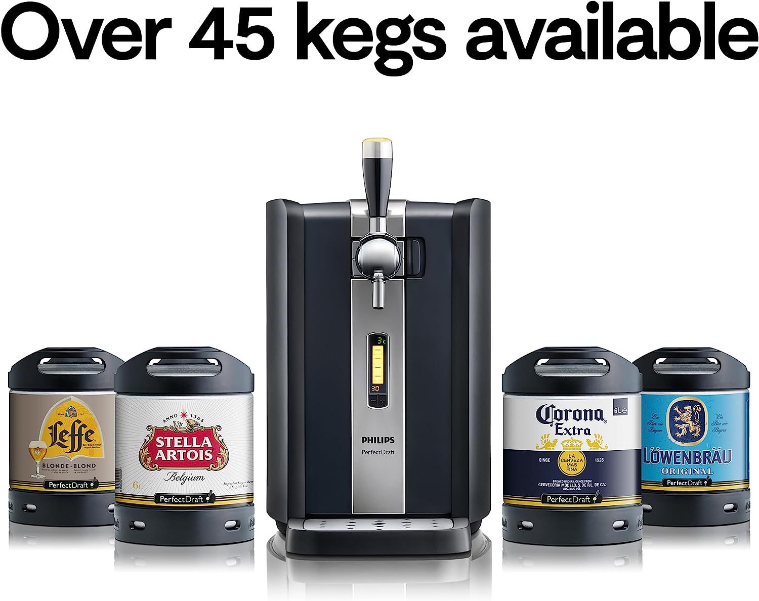 PerfectDraft Phillips Machine Home Beer Cooler and Dispenser System HD 372025 and Camden Hells Keg