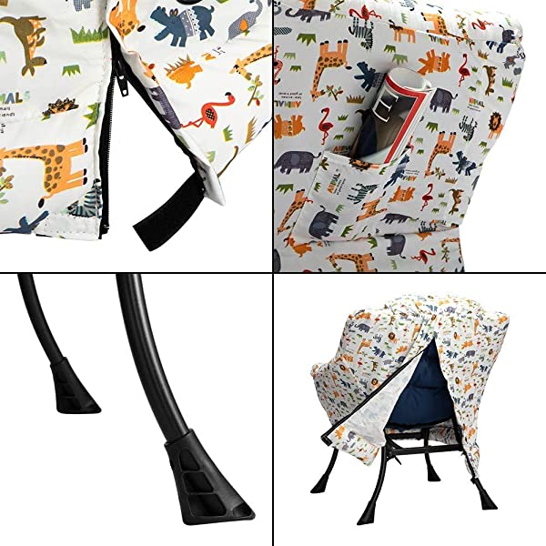 AbocoFur Modern Large Cotton Fabric Lazy Chair,Accent Contemporary Lounge Chair, Single Steel Frame Leisure Sofa Chair with Armrests and A Side Pocket, Beige