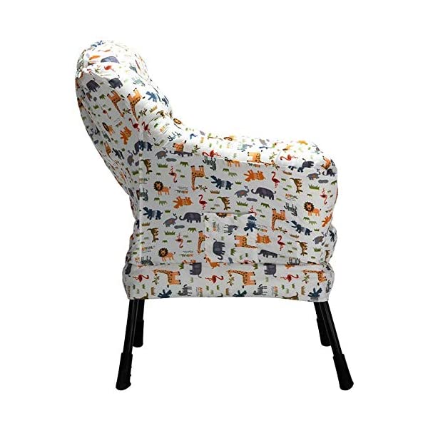 AbocoFur Modern Large Cotton Fabric Lazy Chair,Accent Contemporary Lounge Chair, Single Steel Frame Leisure Sofa Chair with Armrests and A Side Pocket, Beige