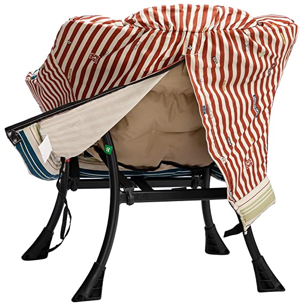 AbocoFur Modern Large Cotton Fabric Lazy Chair,Accent Contemporary Lounge Chair, Single Steel Frame Leisure Sofa Chair with Armrests and A Side Pocket, Beige