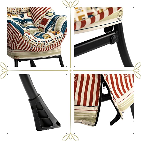 AbocoFur Modern Large Cotton Fabric Lazy Chair,Accent Contemporary Lounge Chair, Single Steel Frame Leisure Sofa Chair with Armrests and A Side Pocket, Beige