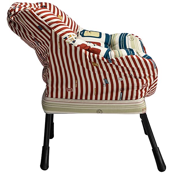 AbocoFur Modern Large Cotton Fabric Lazy Chair,Accent Contemporary Lounge Chair, Single Steel Frame Leisure Sofa Chair with Armrests and A Side Pocket, Beige