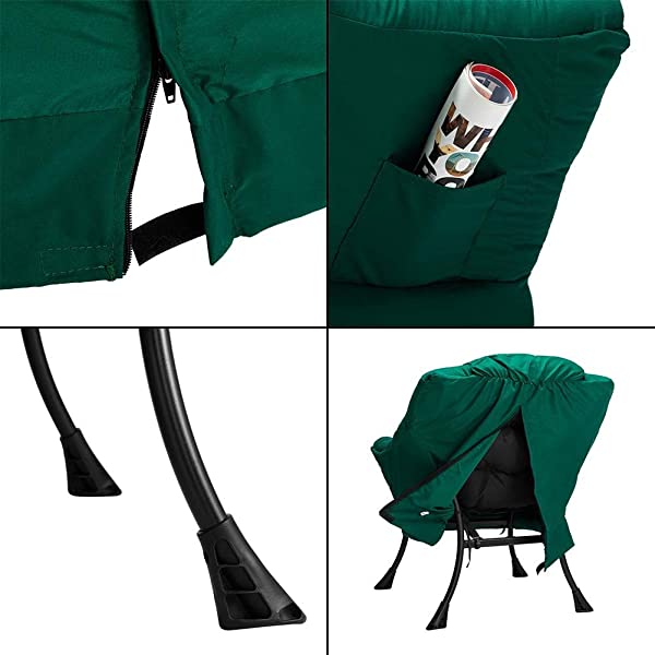 AbocoFur Modern Large Cotton Fabric Lazy Chair,Accent Contemporary Lounge Chair, Single Steel Frame Leisure Sofa Chair with Armrests and A Side Pocket, Beige