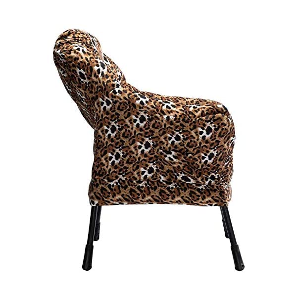 AbocoFur Modern Large Cotton Fabric Lazy Chair,Accent Contemporary Lounge Chair, Single Steel Frame Leisure Sofa Chair with Armrests and A Side Pocket, Beige