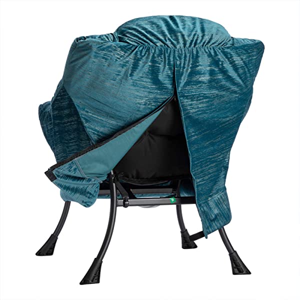 AbocoFur Modern Large Cotton Fabric Lazy Chair,Accent Contemporary Lounge Chair, Single Steel Frame Leisure Sofa Chair with Armrests and A Side Pocket, Beige