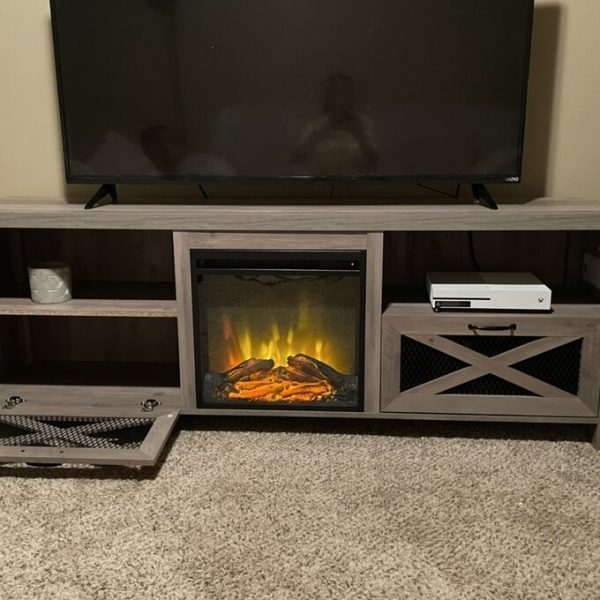 TV Stand for TVs up to 85′′ with Fireplace Included