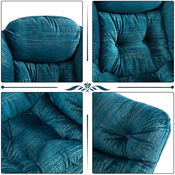 AbocoFur Modern Large Cotton Fabric Lazy Chair,Accent Contemporary Lounge Chair, Single Steel Frame Leisure Sofa Chair with Armrests and A Side Pocket, Beige