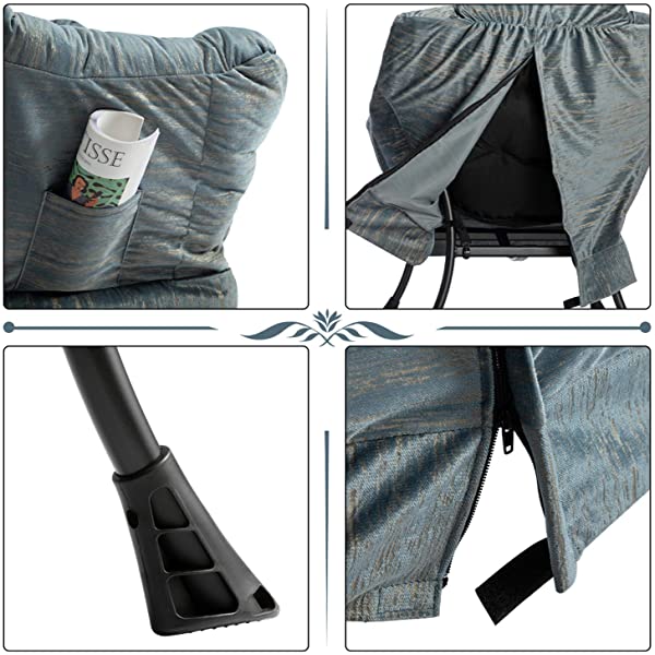 AbocoFur Modern Large Cotton Fabric Lazy Chair,Accent Contemporary Lounge Chair, Single Steel Frame Leisure Sofa Chair with Armrests and A Side Pocket, Beige