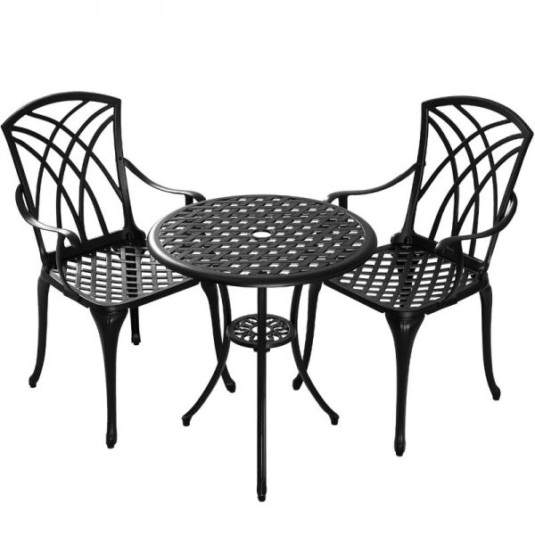 Cockerham Round 2 – Person 24” Long Bistro Set with Cushions (Set of 3)