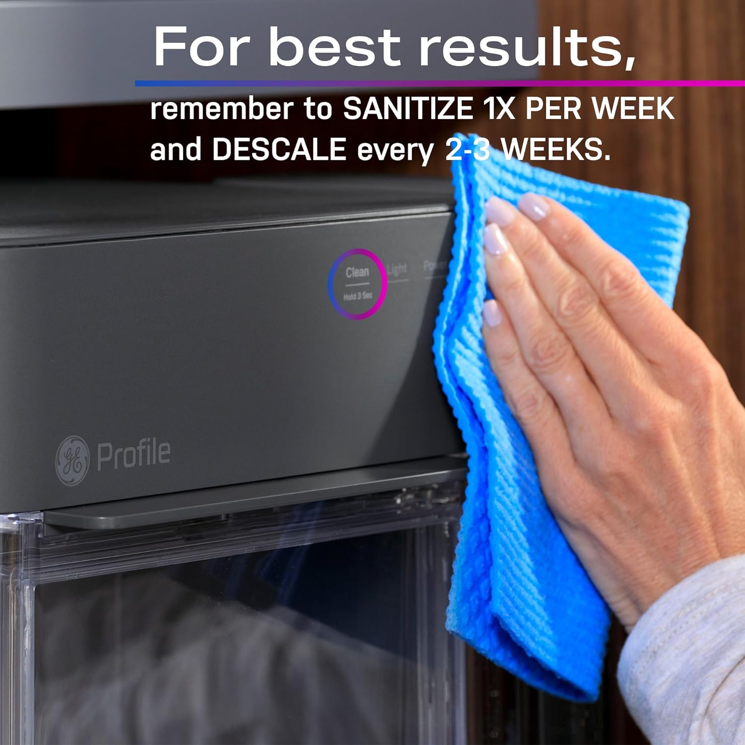 GE Profile Opal 2.0 | Countertop Nugget Ice Maker with Side Tank | Ice Machine with WiFi Connectivity | Smart Home Kitchen Essentials | Stainless Steel