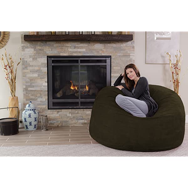 Chill Sack Bean Bag Chair: Giant 5' Memory Foam Furniture Bean Bag - Big Sofa with Soft Micro Fiber Cover - Navy Microsuede - Navy