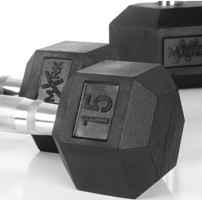· XMark Rubber Hex Dumbbell Weight Sets, 380 lb to 550 lb Dumbbell Sets With Dumbbell Storage Rack.