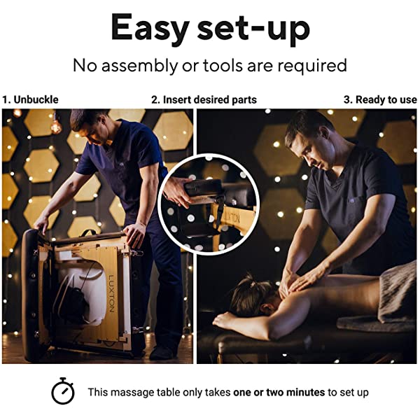 Luxton Home Premium Memory Foam Massage Table - Easy Set Up - Foldable & Portable with Carrying Case