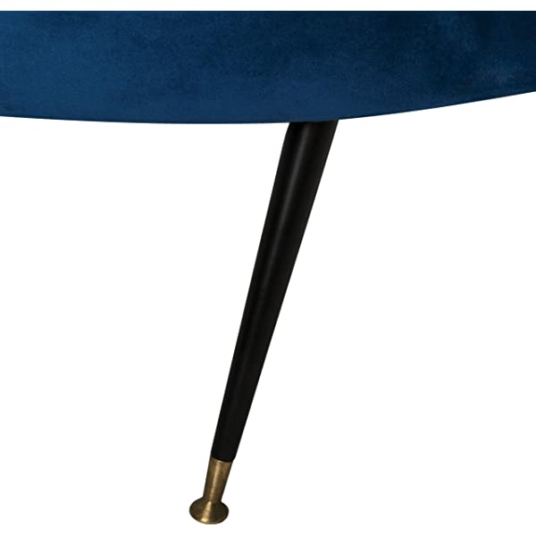 Safavieh Couture Home Evangeline Modern Glam Champagne Velvet and Black Parisian Sofa Champagne/Black