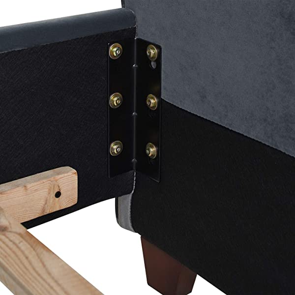 Jennifer Taylor Home Marcella Collection Queen Wingback Tufted Hand-Applied Nail Heads Upholstered Bed, Antique White Antique White Queen