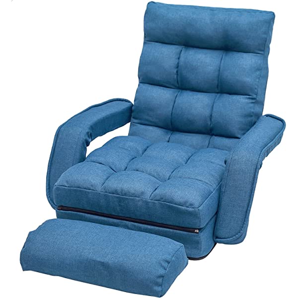 Harper&Bright Designs Folding Lazy Sofa Floor Chaise Lounge Chair Futon with Back Support, Beige