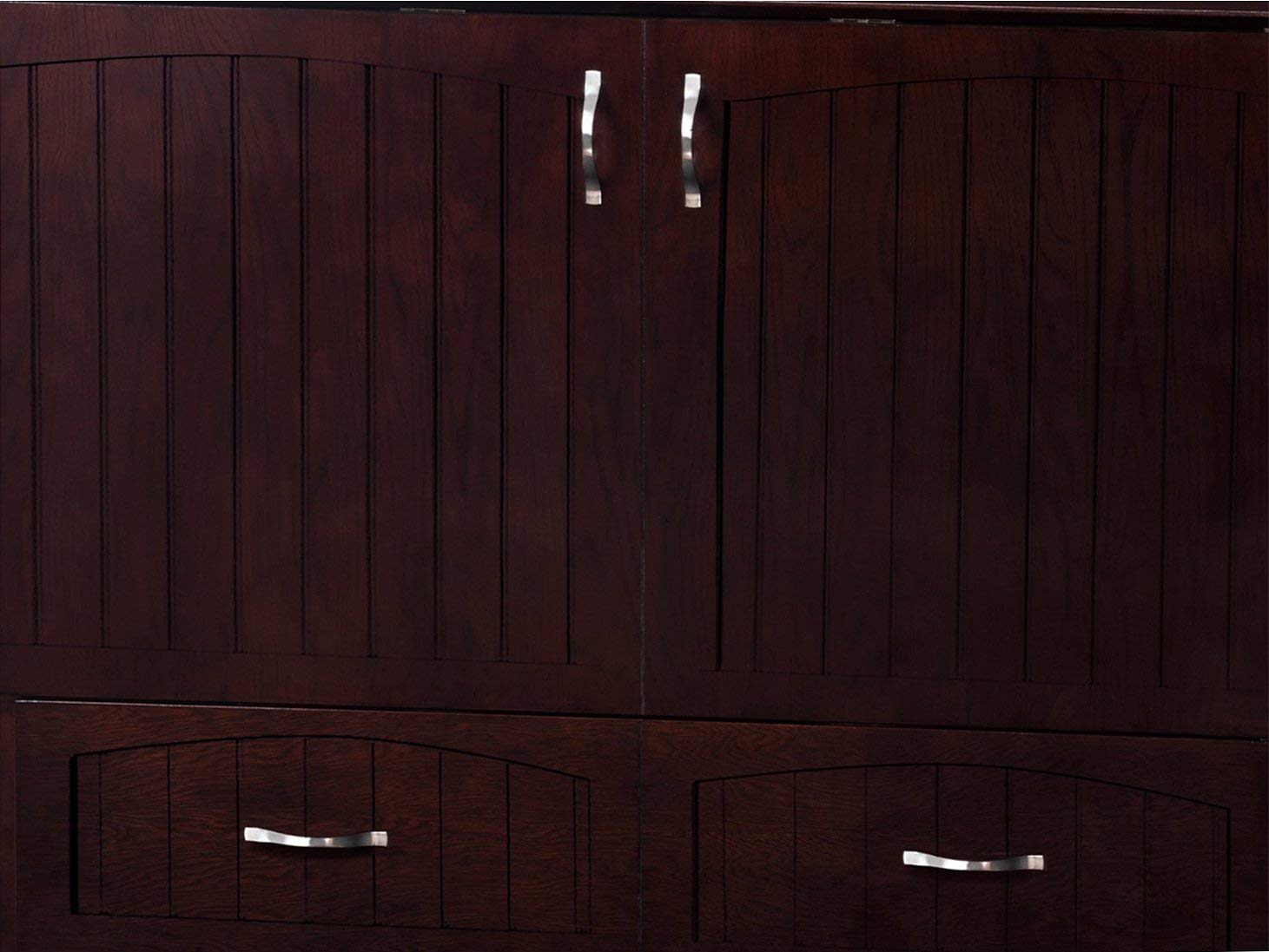 【Furniture】Atlantic Furniture Nantucket Murphy Bed Chest with Charging Station & Mattress, Queen, Espresso