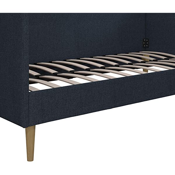 DHP Franklin Mid Century Upholstered Daybed, Sofa Bed, Twin Size Frame, Tan Linen Linen Twin Tan