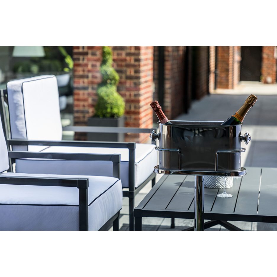 Garden furniture in aluminium, 4 pieces in Anthracite Grey – Knot Sofa Set