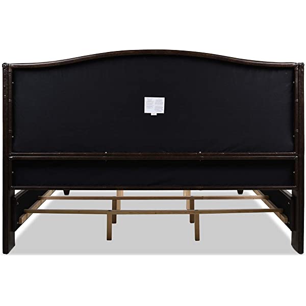 Jennifer Taylor Home Marcella Collection Queen Wingback Tufted Hand-Applied Nail Heads Upholstered Bed, Antique White Antique White Queen