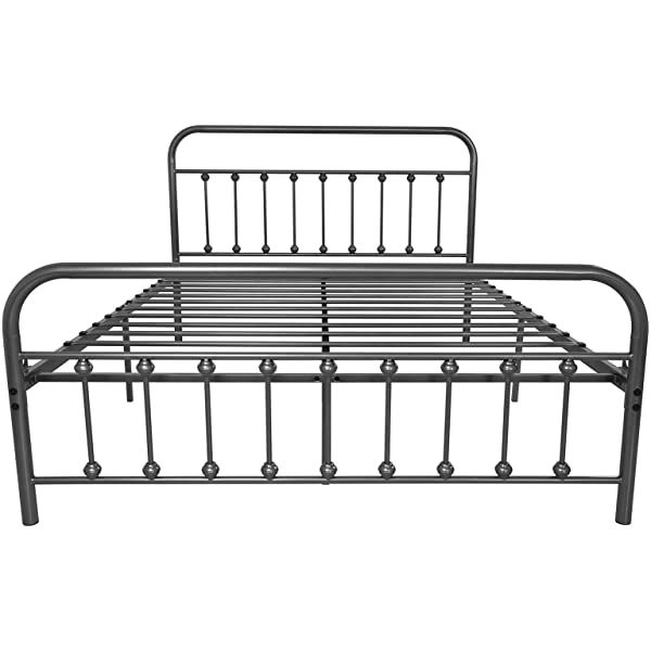 Black Metal Bed Frame Full Size with Headboard and Footboard Single Platform Mattress Base,Metal Tube and Iron-Art Bed(Full,Black) Full Black