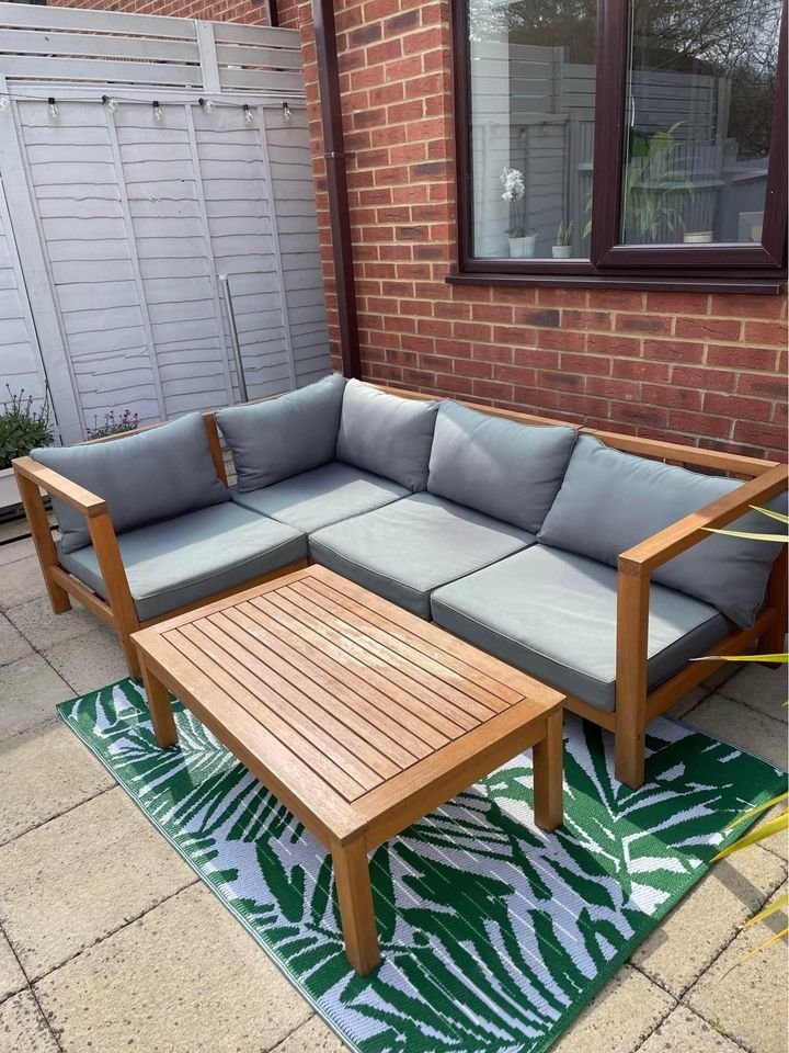 【Furniture】Garden corner sofa, coffee table & furniture cover