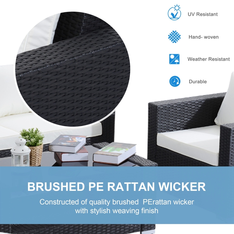 【Furniture】7Pc Rattan Set Outdoor Patio Furniture Sofa Table Sectional Wicker