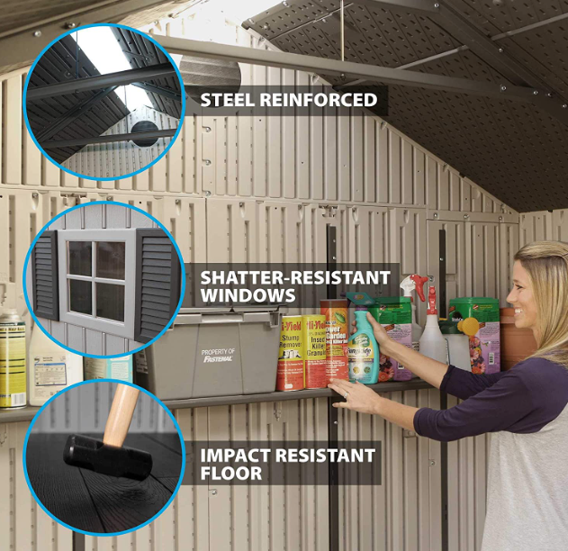 Lifetime 60127 20 x 8ft Outdoor Storage Shed, Desert Sand