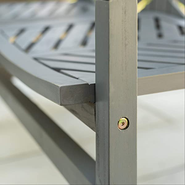 Walker Edison 5 Person Outdoor Wood Chevron Patio Furniture Dining Set Table Chairs Bench All Weather Backyard Conversation Garden Poolside Balcony, 4 Piece, Brown Brown 4 Piece Dining Set