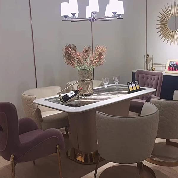 Modern Dining Set for Home, Kitchen, Dining Room w/Storage Racks, Rectangular Table, Steel Frame