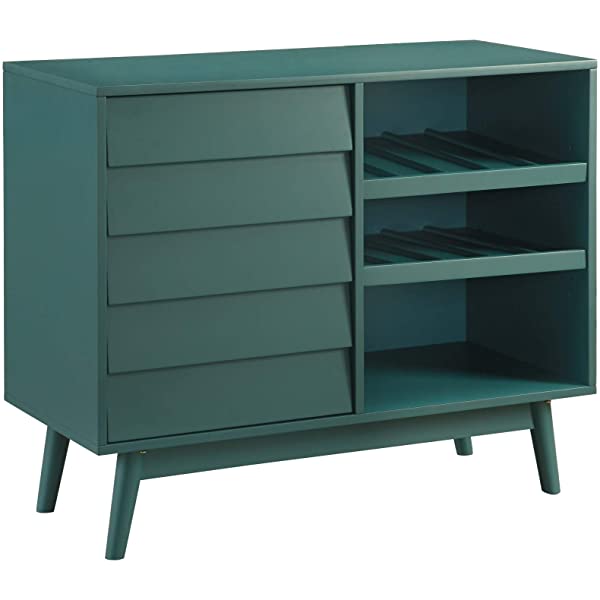 Walker Edison Charlotte Classic Glass Door Storage Buffet, 52 Inch, Espresso Espresso 52 Inch