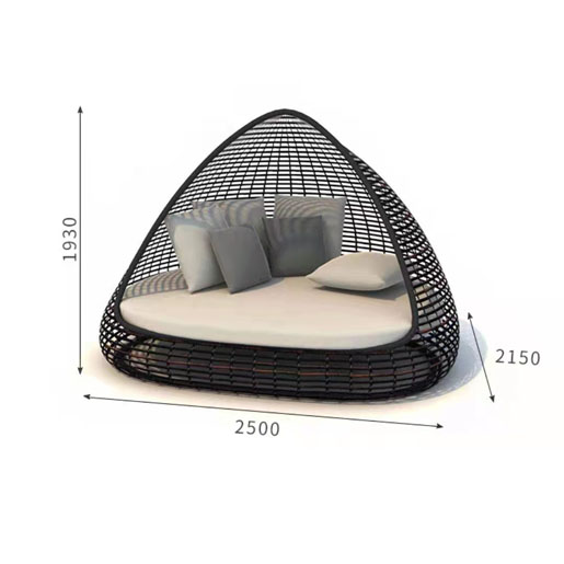 【Home&Garden】【BS】Outdoor leisure bed beach bed rattan bed sofa birdcage garden rattan chair indoor furniture rattan bed round bed recliner