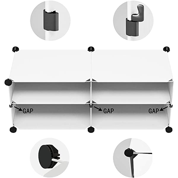 KOUSI Portable Shoe Rack Organizer 24 Pair Tower Shelf Storage Cabinet Stand Expandable for Heels, Boots, Slippers, 6 Tier White 32