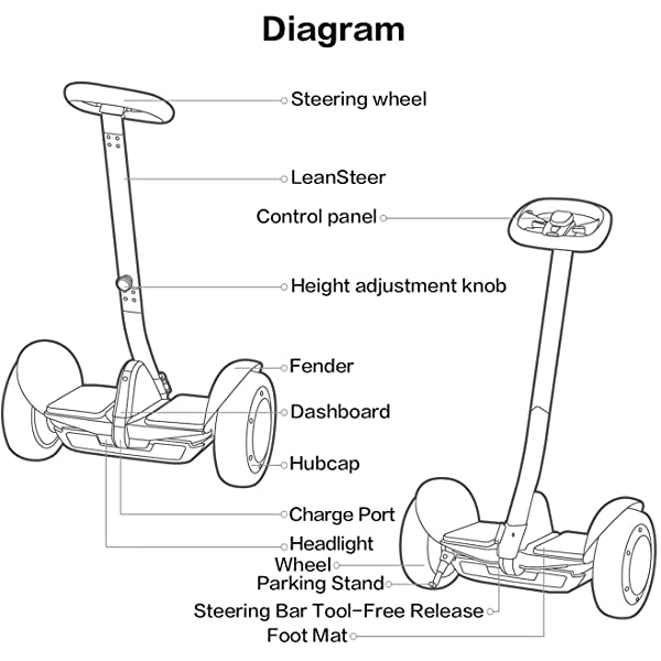 Segway Ninebot S and S-Max Smart Self-Balancing Electric Scooter with LED Light, Powerful and Portable, Compatible with Gokart kit Ninebot S, Black