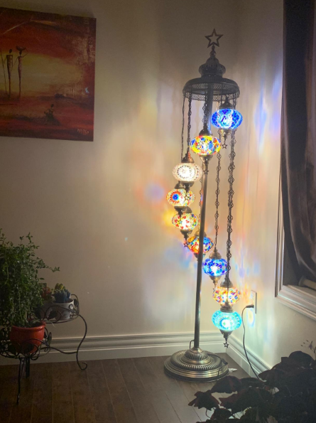 Turkish Moroccan Mosaic floor lamp, Bohemian Tiffany Mosaic floor lamp