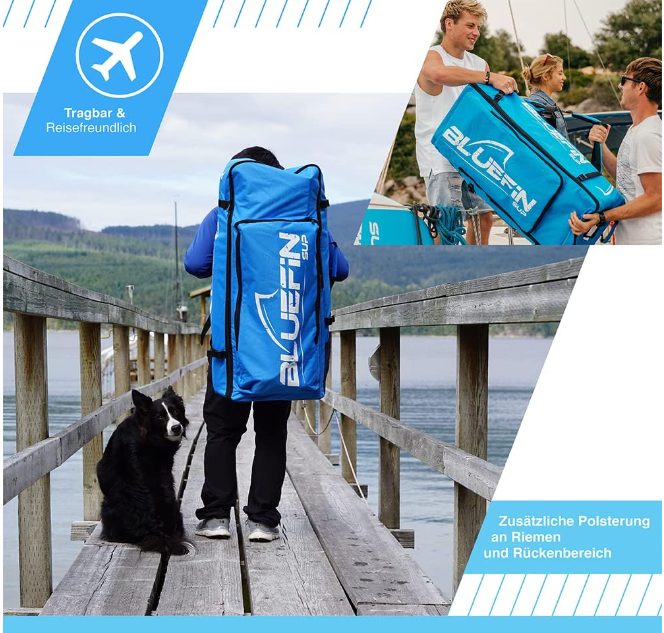 Bluefin Package for Cruise SUP  Inflatable Stand Up Paddle Board  Fiberglass Paddle  Kayak Conversion Kit  All Accessories  Multiple Size 10'8, 12', 15'