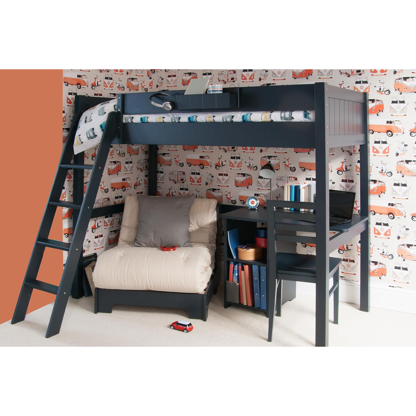 【Furniture】FARGO HIGH SLEEPER LOFT BED WITH FUTON AND STORAGE DESK