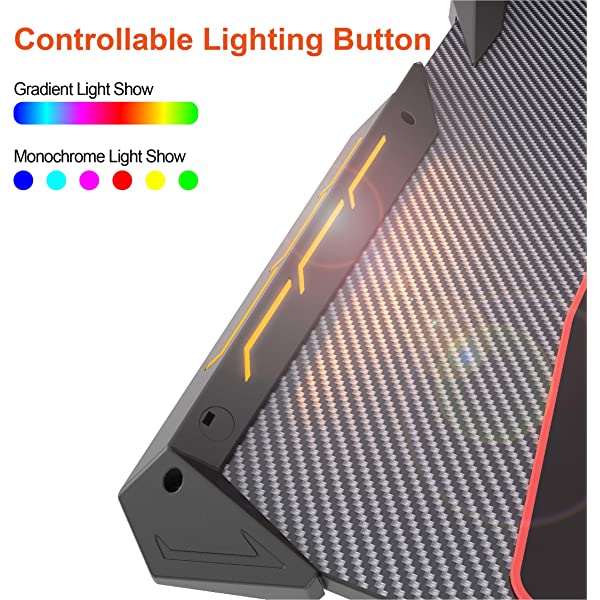 DESIGNA Gaming Desk with LED Lights, 60 inch Computer Gaming Desk Z-Shaped with Mouse Pad, Handle Rack, Cup Holder, Headphone Hook, Black