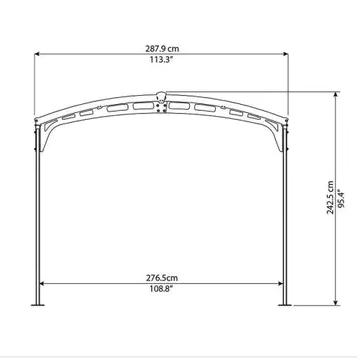 16x10 Palram Canopia Grey Carport Atlas 5000