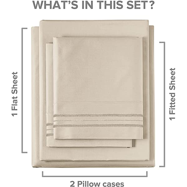 Queen Size Sheet Set - 4 Piece - Hotel Luxury Bed Sheets - Extra Soft - Deep Pockets - Easy Fit - Breathable & Cooling Sheets - Wrinkle Free - Comfy – Dark Grey Bed Sheets - Queens Sheets – 4 PC Queen Grey